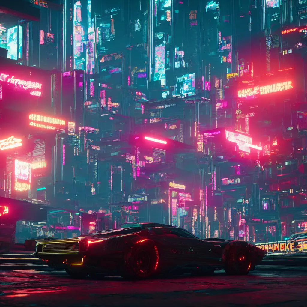 Prompt: Cyberpunk 2077 screenshot, unreal engine 5