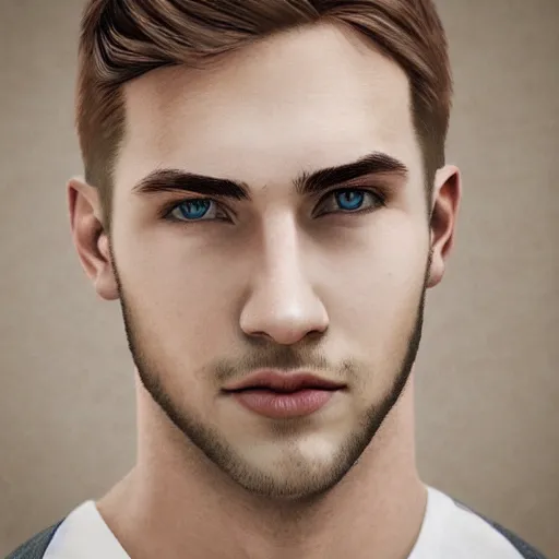 Image similar to beautiful hyperrealistic matte portrait attractive young white male