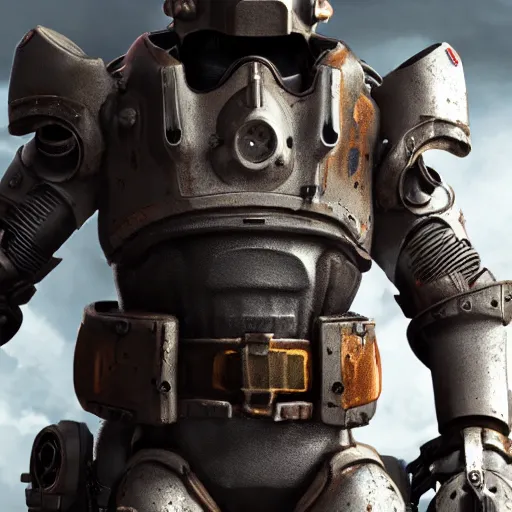 Image similar to fallout concept art armor render ultra unreal engine 5