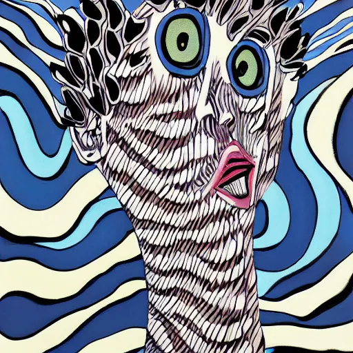 Image similar to abstract painting by junji ito