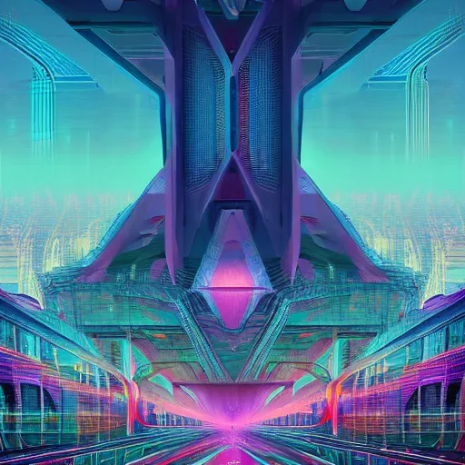 Image similar to matte painting of the sacred geometry of cyberpunk, brilliant colors, extremely detailed, very very detailed, in the style of alena aenami by Alex grey, HD, 4k, 8k