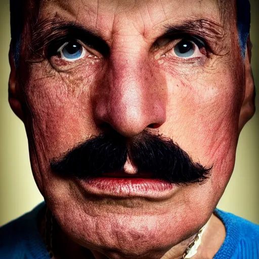 Prompt: old freddie mercury singer at age 7 5 years old, color ( sony a 7 r iv, symmetric balance, polarizing filter, photolab, lightroom, 4 k, dolby vision, photography award ), vogue, perfect face, movie poster