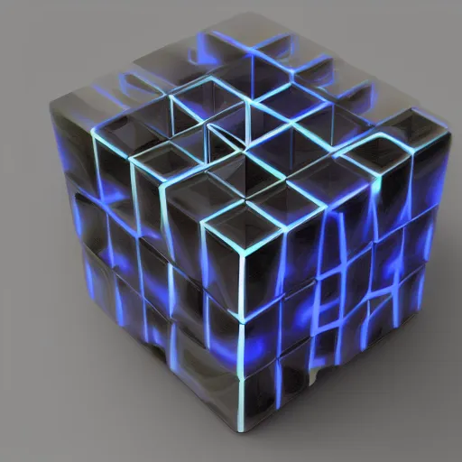 Prompt: tesseract rendering