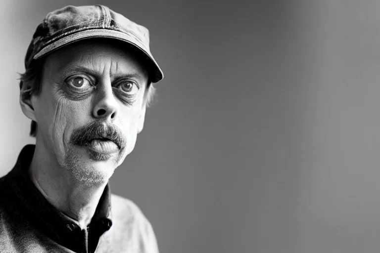 Image similar to closeup potrait of steve buscemi wearing a backwards cap and holding a skateboard, natural light, sharp, detailed face, magazine, press, photo, steve mccurry, david lazar, canon, nikon, focus