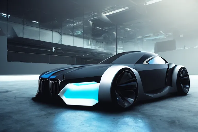 Prompt: cyberpunk bmw concept inspired sports car, futuristic look, highly detailed body, very expensive, photorealistic camera shot, bright studio setting, studio lighting, crisp quality and light reflections, unreal engine 5 quality render