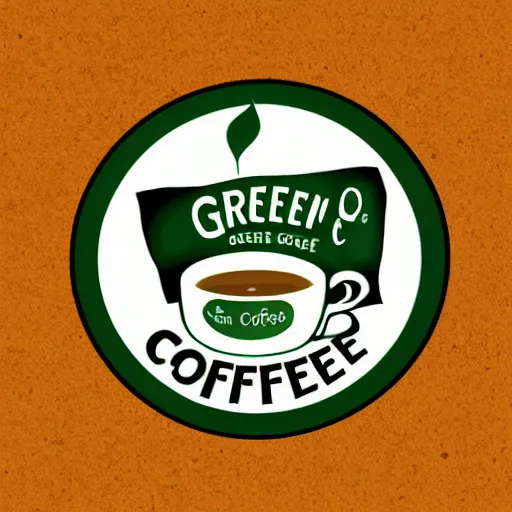 Image similar to green circular coffee shop logo, depicting disgusting and dirty dog in center