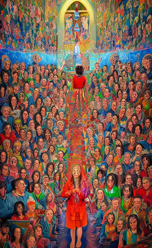 Prompt: a stimulating and psychedelic detailed intricate photorealistic painting of nurses and doctors on onlyfans at chernobyl in a church of bad vibes, by sixmorevodka studio. tibetan paintings. trending on artstation. photorealistic. unreal engine