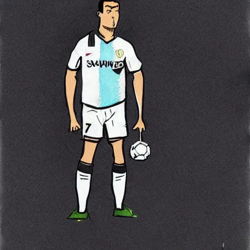 Image similar to ronaldo og in the style of ashley wood # realronaldo