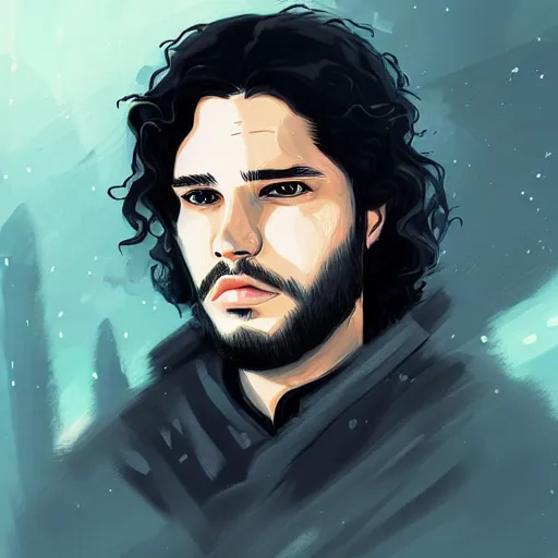 Image similar to a portrait of jon snow by anato finnstark