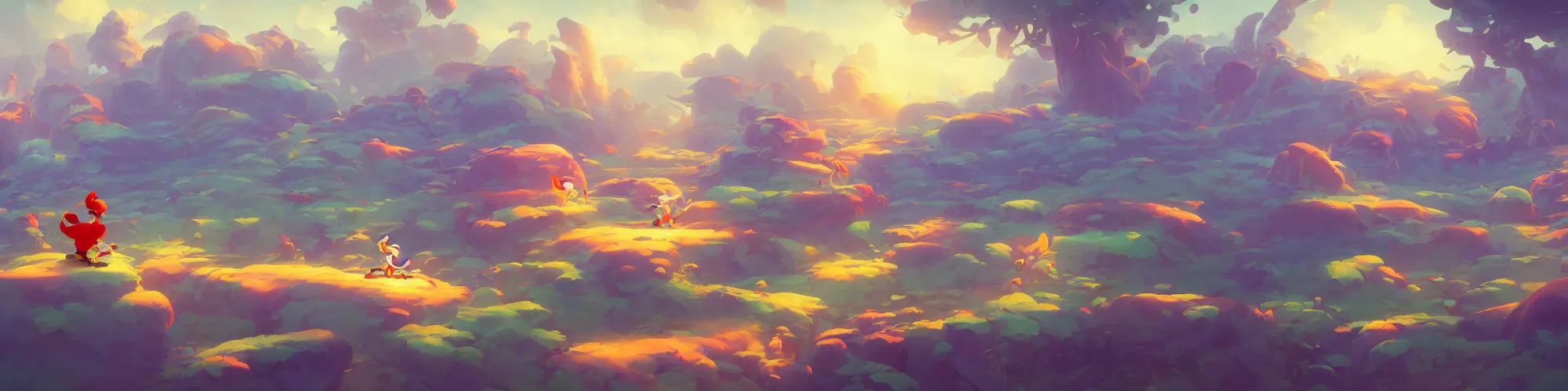 Image similar to 3 6 0 panoramic dynamics matte painting acrylic blur oil wonderland yoshi kurbi dofus, hight contrast,, behance hd by jesper ejsing, by rhads, makoto shinkai and lois van baarle, ilya kuvshinov, rossdraws global illumination