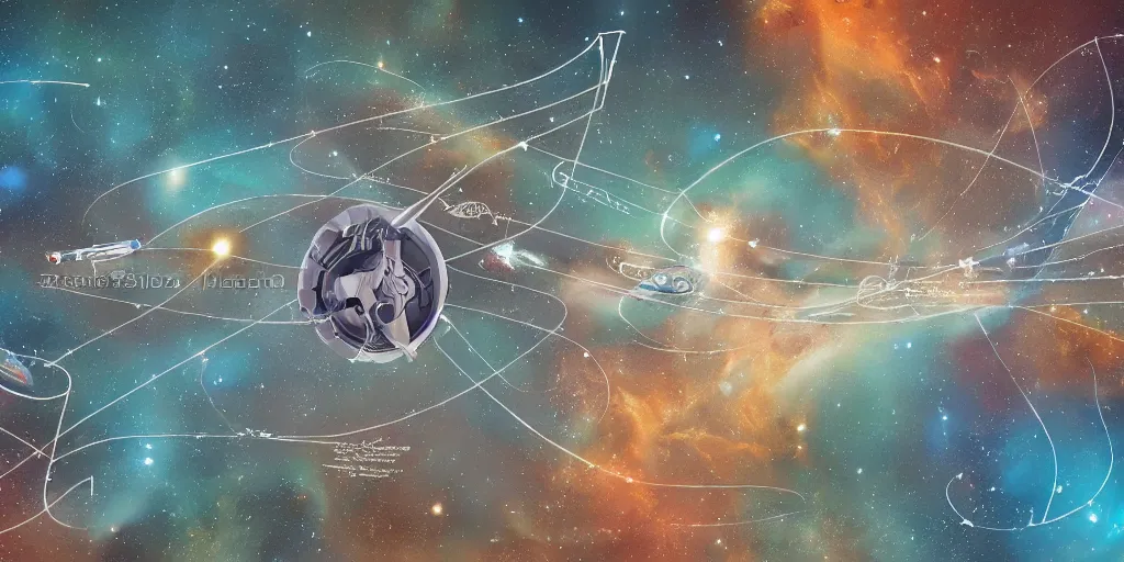 Prompt: a mindmap in space, by sebastian luca.