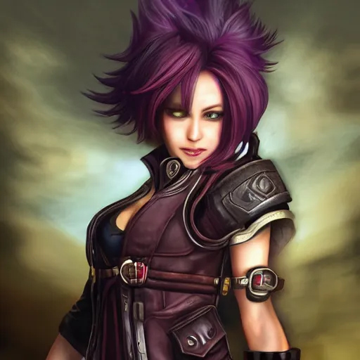 Image similar to a realistic photograph of vi from arcane