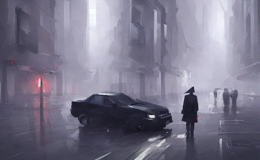 Image similar to a painting of heavy rain trending on artstation in the style of greg rutkowski, low poly