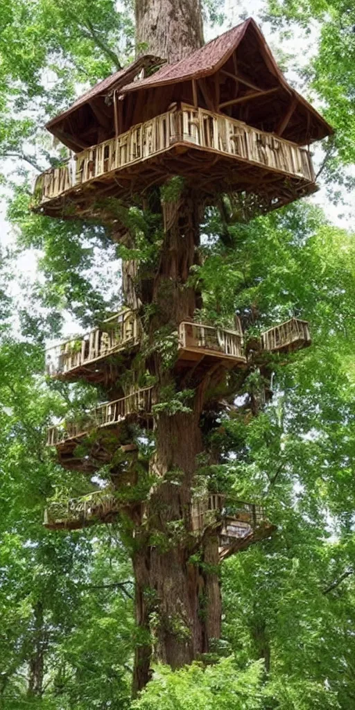 Prompt: A realistic giant tree house