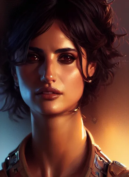 Prompt: portrait of apex legends penelope cruz, intricate, elegant, glowing lights, highly detailed, digital painting, artstation, glamor pose, concept art, smooth, sharp focus, illustration, art by artgerm and greg rutkowski, artey freytag