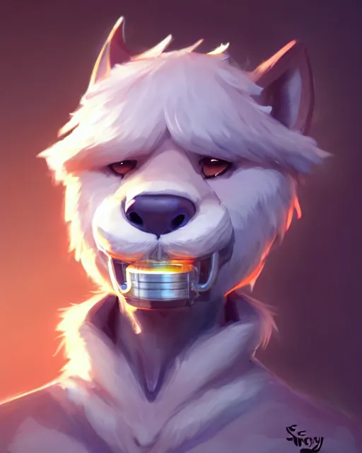 Image similar to character concept art of a cute male anthropomorphic furry | | adorable muzzle, key visual, realistic shaded perfect face, fine details by stanley artgerm lau, wlop, rossdraws, james jean, andrei riabovitchev, marc simonetti, and sakimichan, trending on weasyl