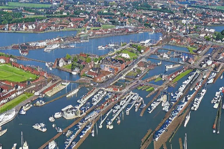 Image similar to a photo of the harbour of the city Numansdorp in The Netherlands