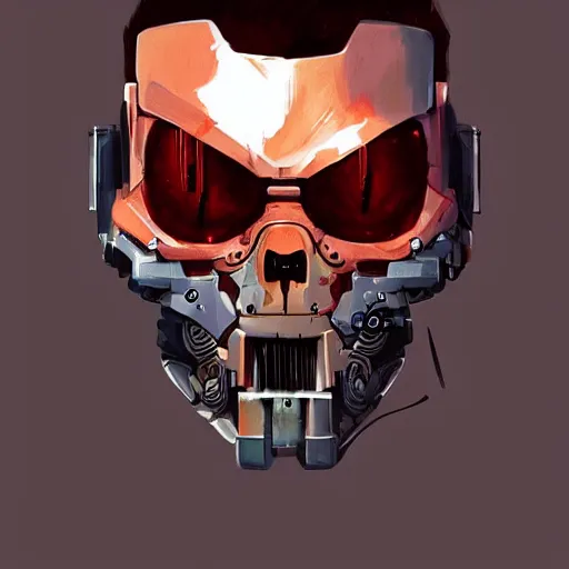 Image similar to face icon stylized minimalist terminator salvation, loftis, cory behance hd by jesper ejsing, by rhads, makoto shinkai and lois van baarle, ilya kuvshinov, rossdraws global illumination