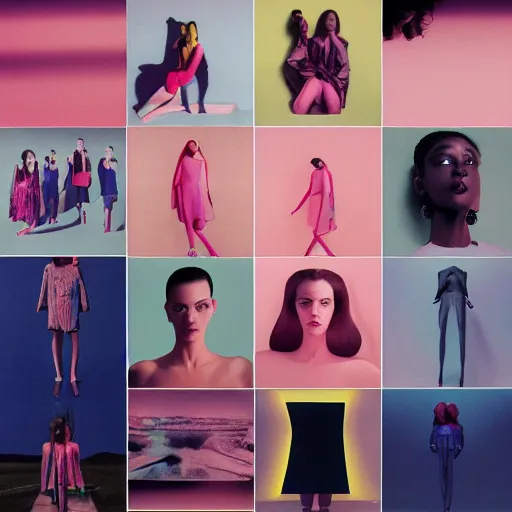 Prompt: balenciaga lookbook campaign in the style of tyler mitchel, blue rays, redshift, wide shot, coloured polaroid photograph, pastel, kodak film, hyper real, stunning moody cinematography, by maripol, fallen angels by wong kar - wai, 3 5 mm, style of suspiria and neon demon, david hockney, detailed, film photography