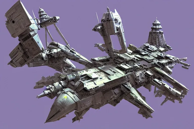 Image similar to A very detailed sci fi blender 3d model of spaceship ,by john berkey, trending on artstation