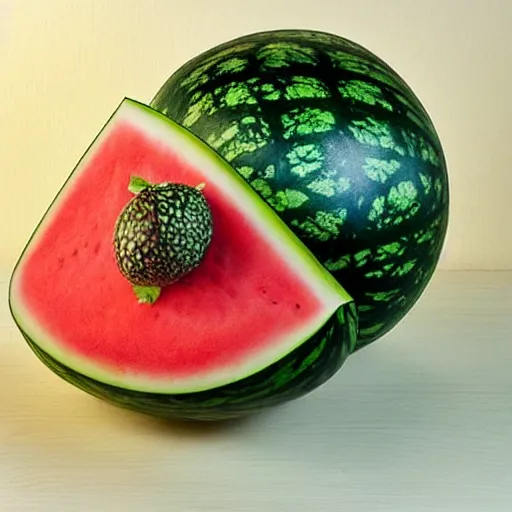 Prompt: bob ross watermelon hybrid