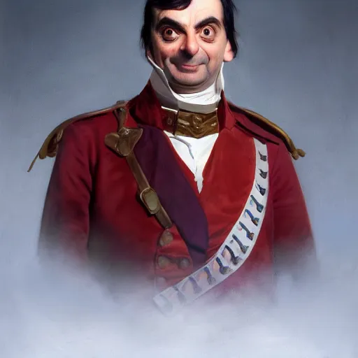 Prompt: a portrait of Mr Bean as Napoléon Bonaparte, detailed, centered, digital painting, artstation, concept art, donato giancola, WLOP, Boris Vallejo, Breathtaking, 8k resolution, extremely detailed, beautiful, establishing shot, artistic, hyperrealistic, octane render