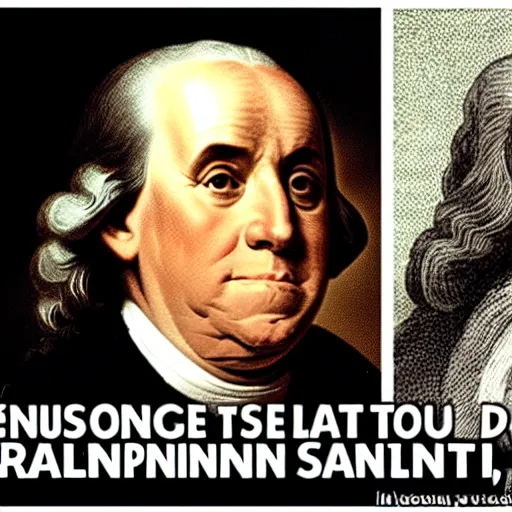 Prompt: meme about benjamin franklin and snails