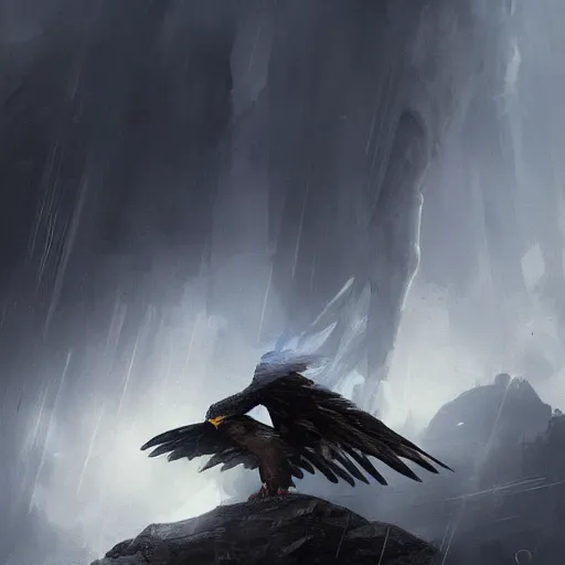 Image similar to storm eagle, by cedric peyravernay, highly detailed, excellent composition, cinematic concept art, dramatic lighting, trending on artstation