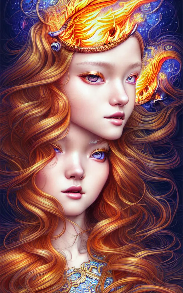 Image similar to fish eye lens view of The Most Beautiful Woman On Earth ,reflections of fire on eye, fantasy, intricate, richly detailed colored 3D illustration of a beautiful ornated cute body with long metallic hair wearing a hoodie and short skirt that is happy and curious. background with completely rendered reflections, art by Range Murata and Artgerm highly detailed, digital painting, trending on artstation, sharp focus, D&D, illustration, style of Stanley Artgerm, perfect smile vogue, awards, model,