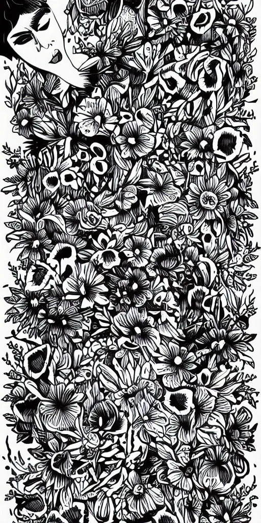 Image similar to mcbess illustration of beautiful flowers