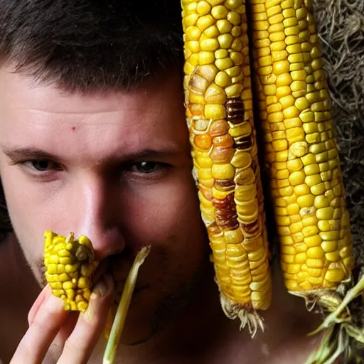 Prompt: nikita hrushev smokes corn