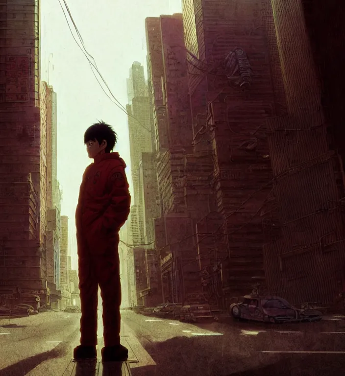 Image similar to realistic aesthetic highly detailed photography of characters in akira scene, characters with hyperrealistic highly detailed faces. from akira by katsuhiro otomo and alejandro hodorovski and denis villeneuve and gregory crewdson style with many details by mike winkelmann and vincent di fate in sci - fi style. volumetric natural light hyperrealism photo on dsmc 3 system
