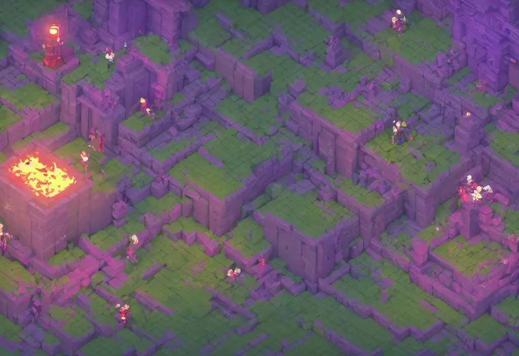 Image similar to isometric magicavoxel Bloodborne kipo wonderbeasts cinematic lighting, 4k