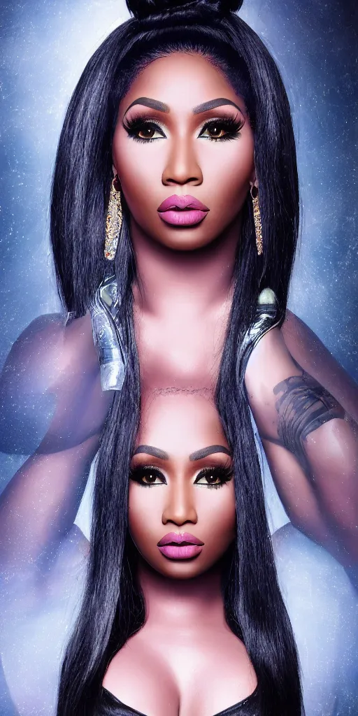 Image similar to a portrait nicki minaj a realistic render full body