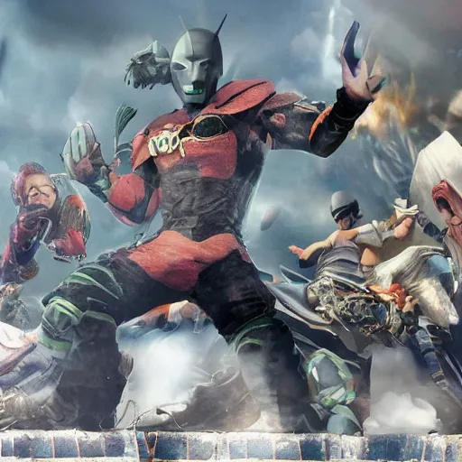 Image similar to vegan supervillain, UHD, hyperrealistic render, highly detailed, 4k, artstation