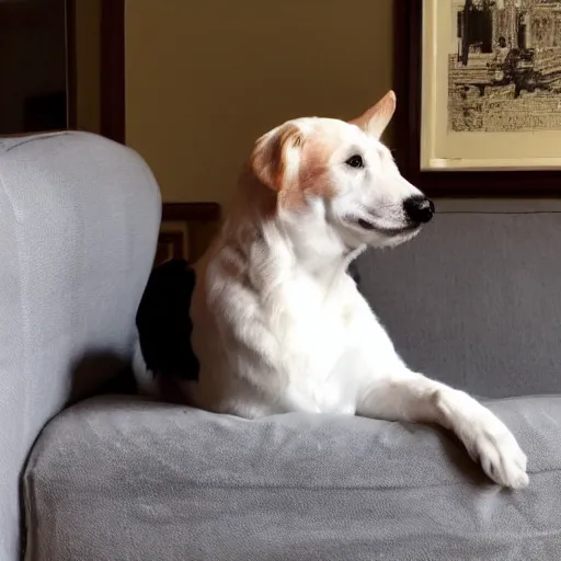KREA - Talking Ben the Dog sitting on a sofa