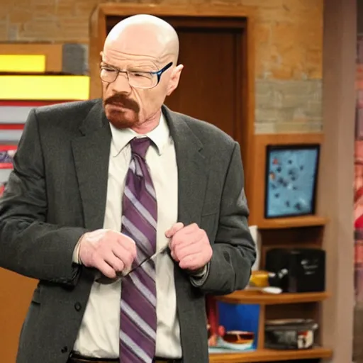 Image similar to a still of Walter White in ICarly
