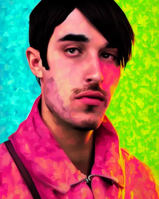 Image similar to fewocious digital portrait painting art of a person
