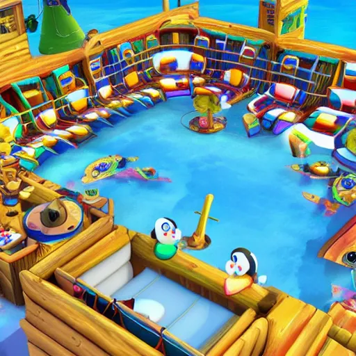 Image similar to club penguin in hyper detailed 4 k 3 d render