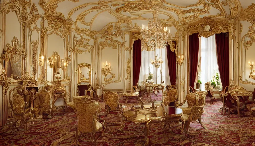 Image similar to grand rococo interior