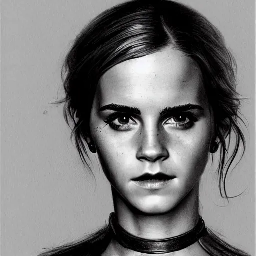 Prompt: full body drawing of emma watson wearing a knight armor, beautiful piercing eyes, hyper realistic face, in the style of greg rutkowski, fantasy, amazing detail, epic, elegant, smooth