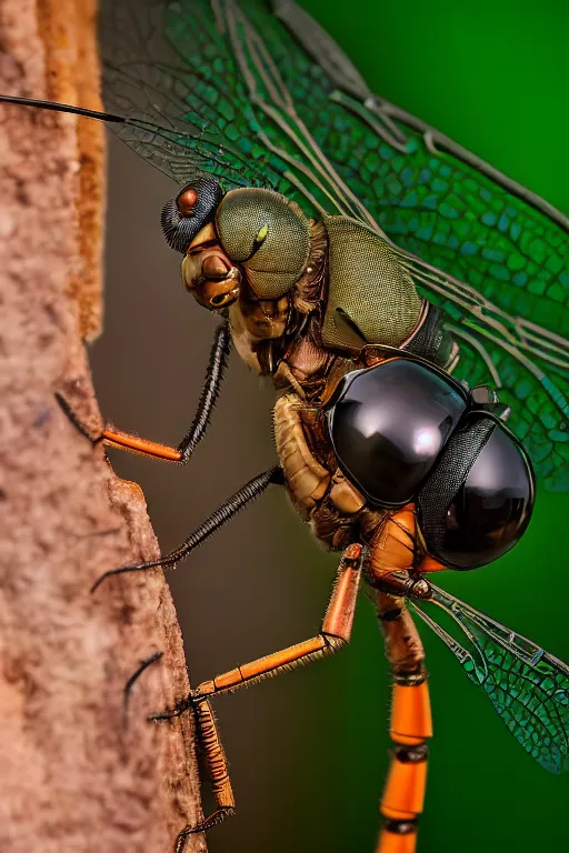 Image similar to a macro photograph of a pixar bio - mech cyborg dragonfly by adam gor, by javier ruperez, by ellen jewett, 8 k