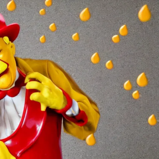 Image similar to ronald mcdonald puking vomiting