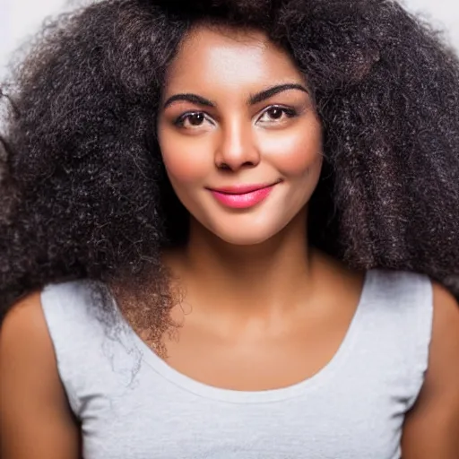 Image similar to young beautiful Afro dark skin woman with curly hair