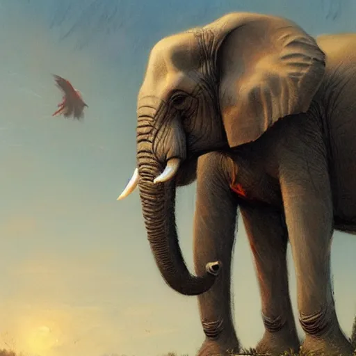 Prompt: elephant wearing a tutu, greg rutkowski