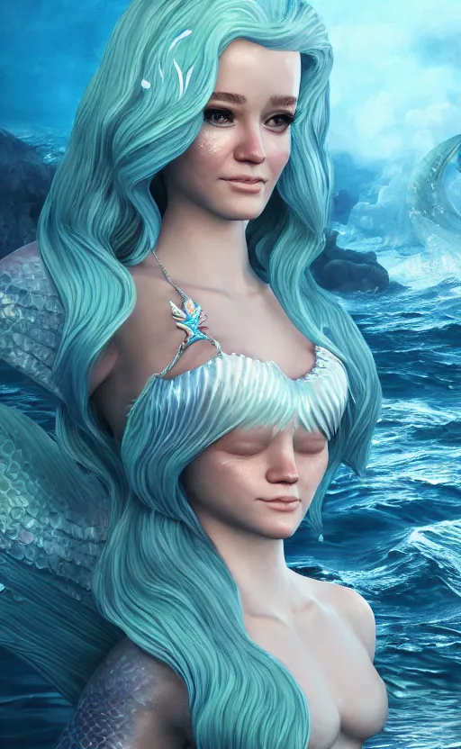 Image similar to joe biden as a charming mermaid dreamlike with jewelry, character art, hyperdetailed, 8 k realistic, frostbite 3 engine, cryengine, dof, trending on artstation, digital art