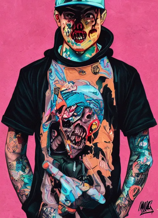 Image similar to zombie skater full body hiphop streetwear drip, tristan eaton, victo ngai, artgerm, rhads, ross draws