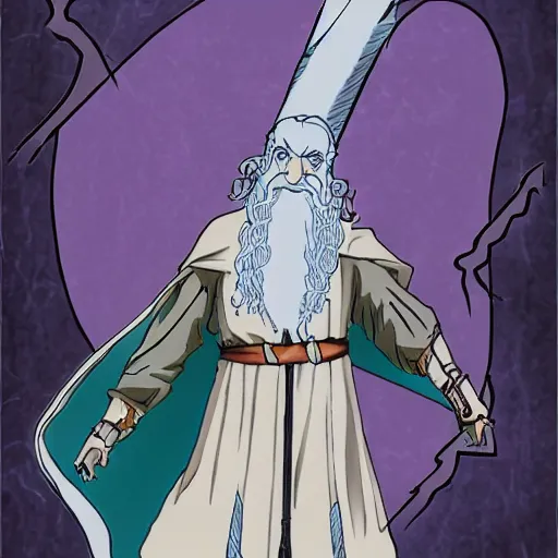 Image similar to gandalf ecogoth from the near future past, anime, manga, studio mir