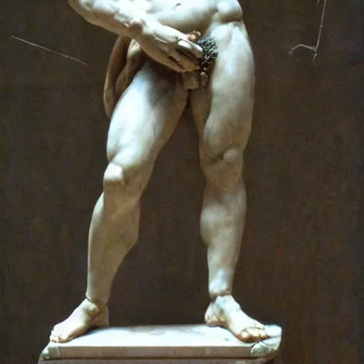 Image similar to Michaelangelo's David with more body hair