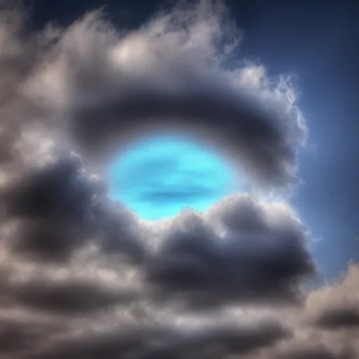 Prompt: face in a cloud, pareidolia, photography, 4 k, blue sky